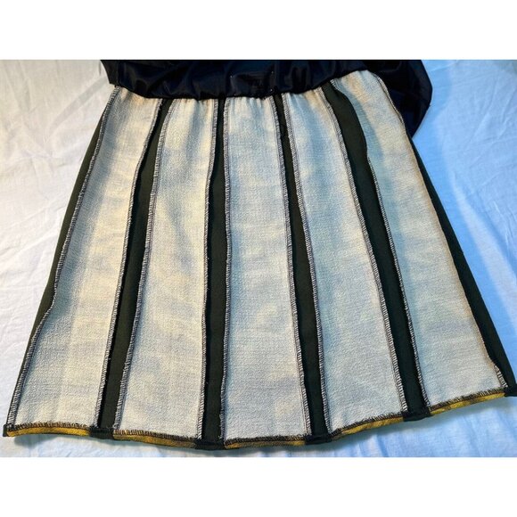 Y2K  EVA GERMAIN PARIS Unique Pattern black elastic High Waisted Skirt France - Picture 9 of 16